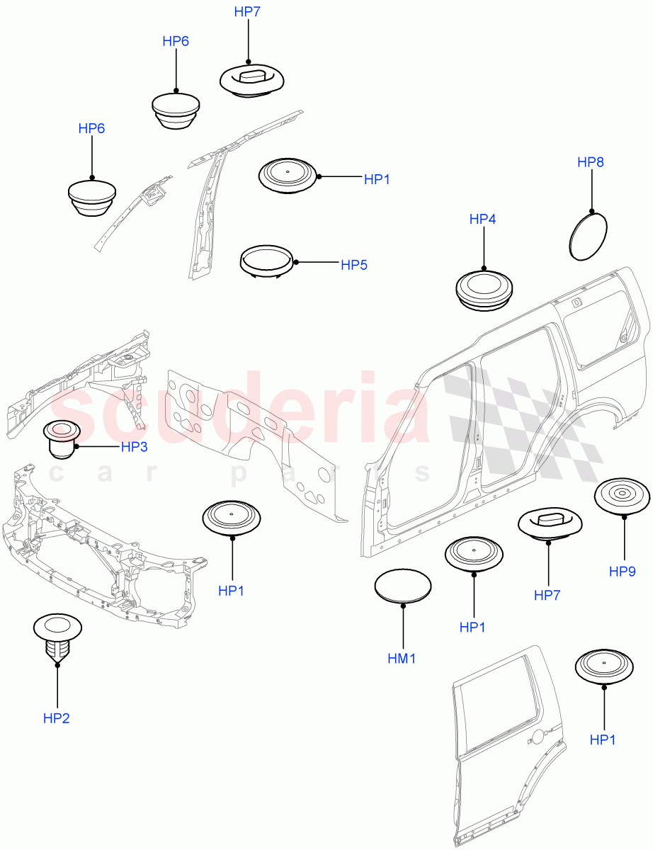 Plugs - Body (Front) ((V) FROMAA000001) of Land Rover Land Rover Discovery 4 (2010-2016) [2.7 Diesel V6]