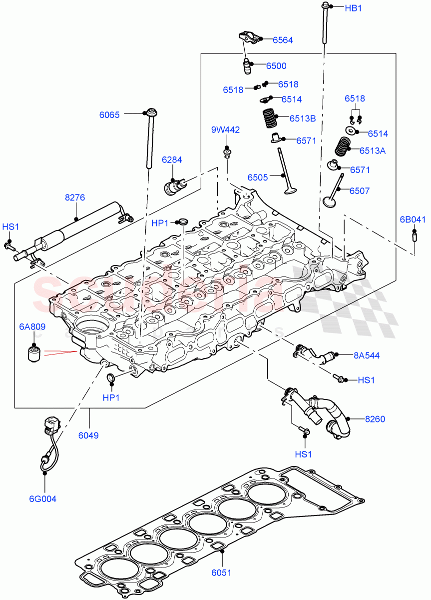 Cylinder Head(Nitra Plant Build)(3.0L AJ20P6 Petrol High)((V)FROML2000001) of Land Rover Land Rover Discovery 5 (2017+) [3.0 I6 Turbo Petrol AJ20P6]