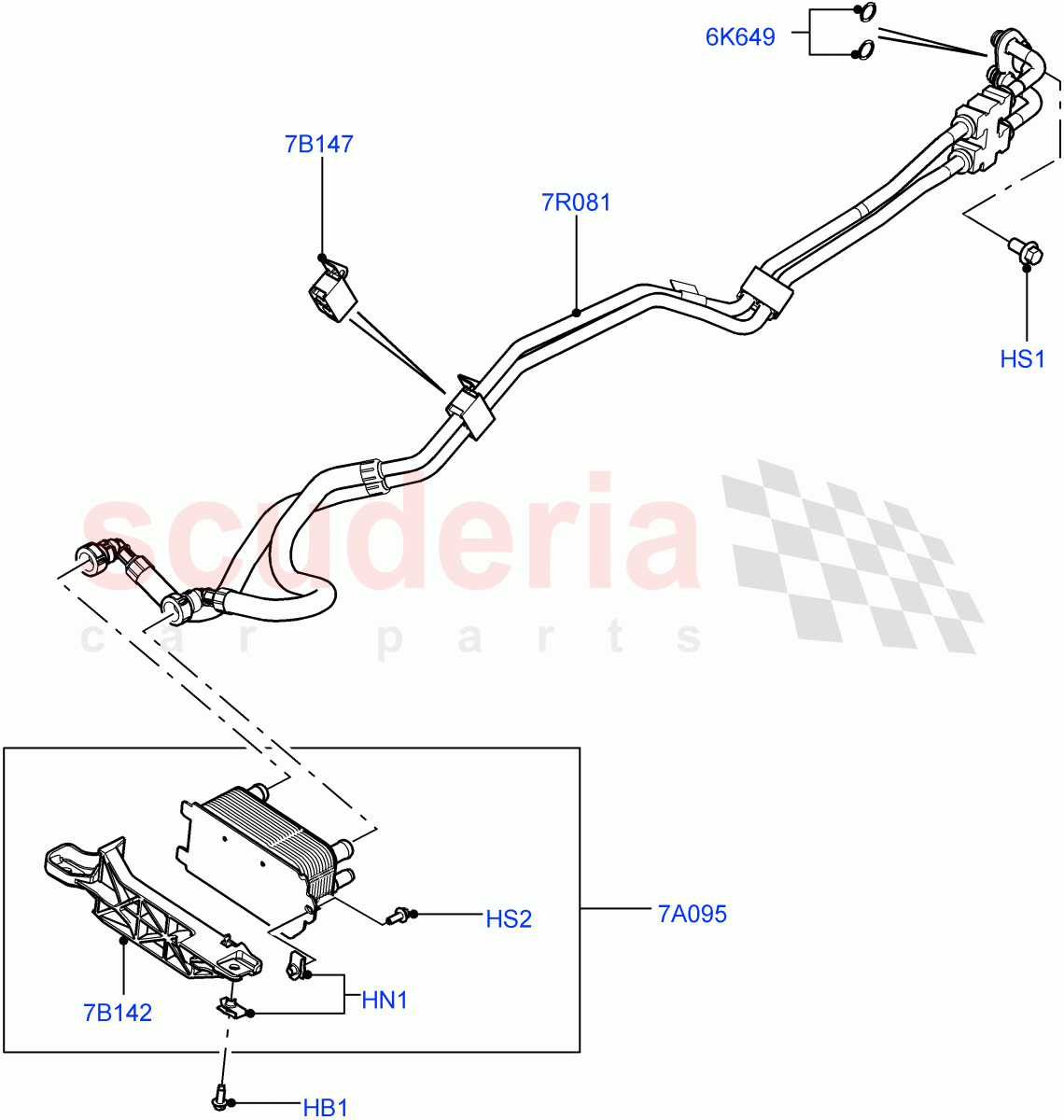 Transmission Cooling Systems(3.0 V6 D Gen2 Twin Turbo,8 Speed Auto Trans ZF 8HP70 4WD,4.4L DOHC DITC V8 Diesel)((V)FROMBA000001) of Land Rover Land Rover Range Rover (2010-2012) [4.4 DOHC Diesel V8 DITC]