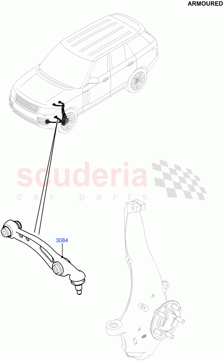 Front Suspension Arms (Armoured) ((V) FROMEA000001) of Land Rover Land Rover Range Rover (2012-2021) [5.0 OHC SGDI NA V8 Petrol]