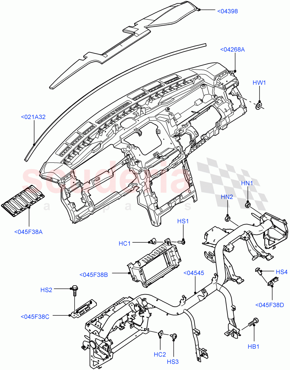 Instrument Panel (Internal Components) ((V) FROMAA000001) of Land Rover Land Rover Range Rover (2010-2012) [4.4 DOHC Diesel V8 DITC]