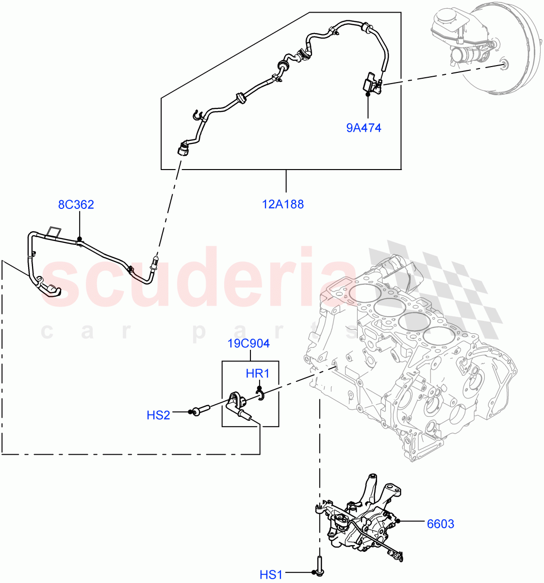 Vacuum Control And Air Injection (2.0L AJ20P4 Petrol E100 PTA, Itatiaia (Brazil)) ((V) FROMLT000001) of Land Rover Land Rover Discovery Sport (2015+) [2.0 Turbo Petrol AJ200P]