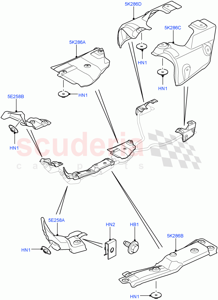 Heat Shields - Exhaust System(Cologne V6 4.0 EFI (SOHC))((V)FROMAA000001) of Land Rover Land Rover Discovery 4 (2010-2016) [4.0 Petrol V6]