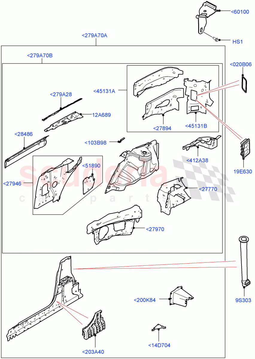 Side Panels - Inner (2 Door Convertible, Halewood (UK)) ((V) FROMGH125984) of Land Rover Land Rover Range Rover Evoque (2012-2018) [2.2 Single Turbo Diesel]