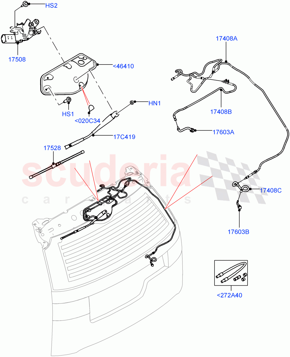 Rear Window Wiper And Washer(Solihull Plant Build)((V)FROMHA000001) of Land Rover Land Rover Discovery 5 (2017+) [3.0 I6 Turbo Diesel AJ20D6]