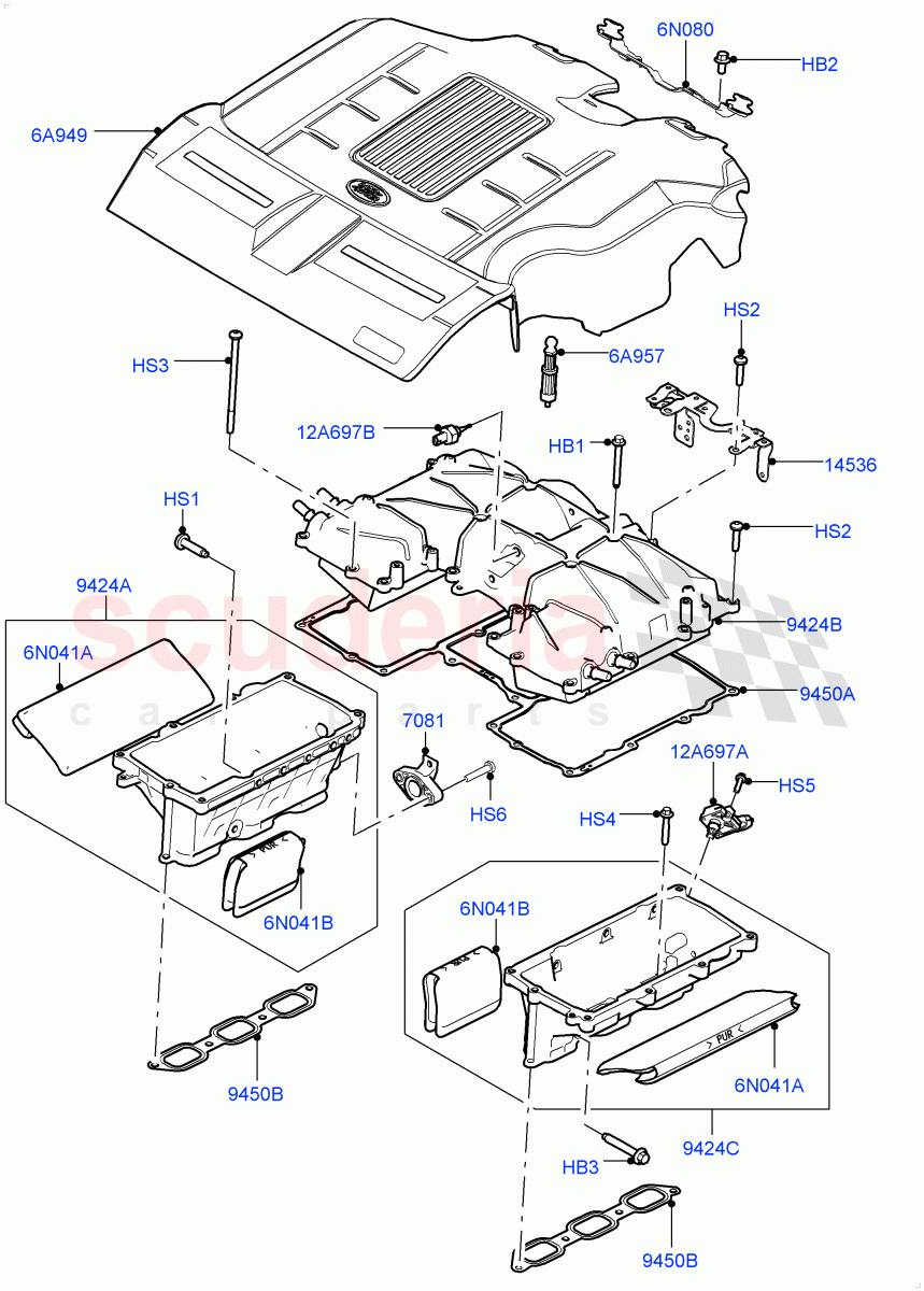 Inlet Manifold(3.0L DOHC GDI SC V6 PETROL)((V)FROMEA000001) of Land Rover Land Rover Discovery 4 (2010-2016) [3.0 DOHC GDI SC V6 Petrol]