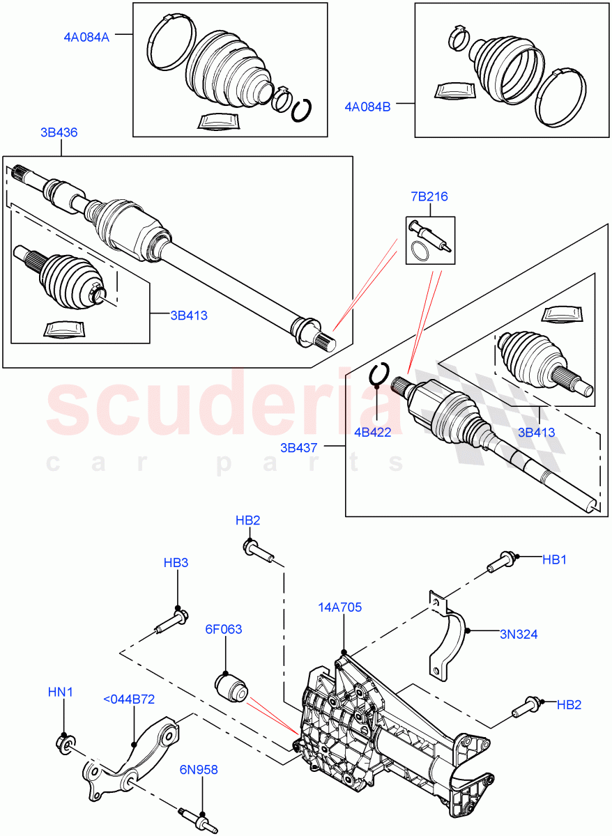 Drive Shaft - Front Axle Drive(1.5L AJ20P3 Petrol High PHEV,Changsu (China))((V)FROMMG575835) of Land Rover Land Rover Range Rover Evoque (2019+) [2.0 Turbo Petrol AJ200P]