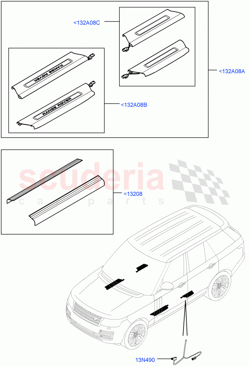 Door Sill Finishers(Accessory) of Land Rover Land Rover Range Rover (2012-2021) [4.4 DOHC Diesel V8 DITC]