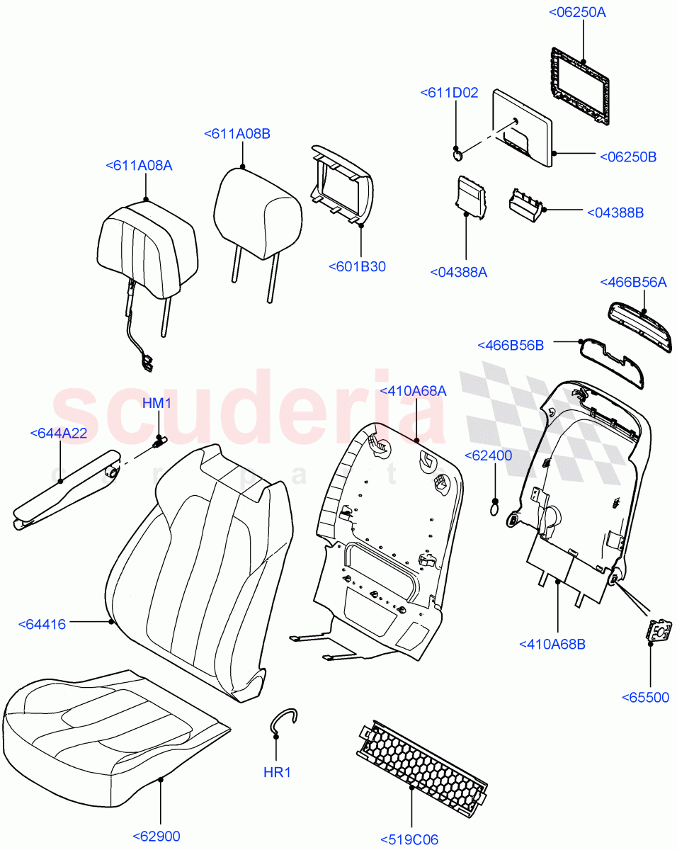 Front Seat Covers(Extended Windsor)((V)TOHA999999) of Land Rover Land Rover Range Rover Sport (2014+) [2.0 Turbo Petrol GTDI]