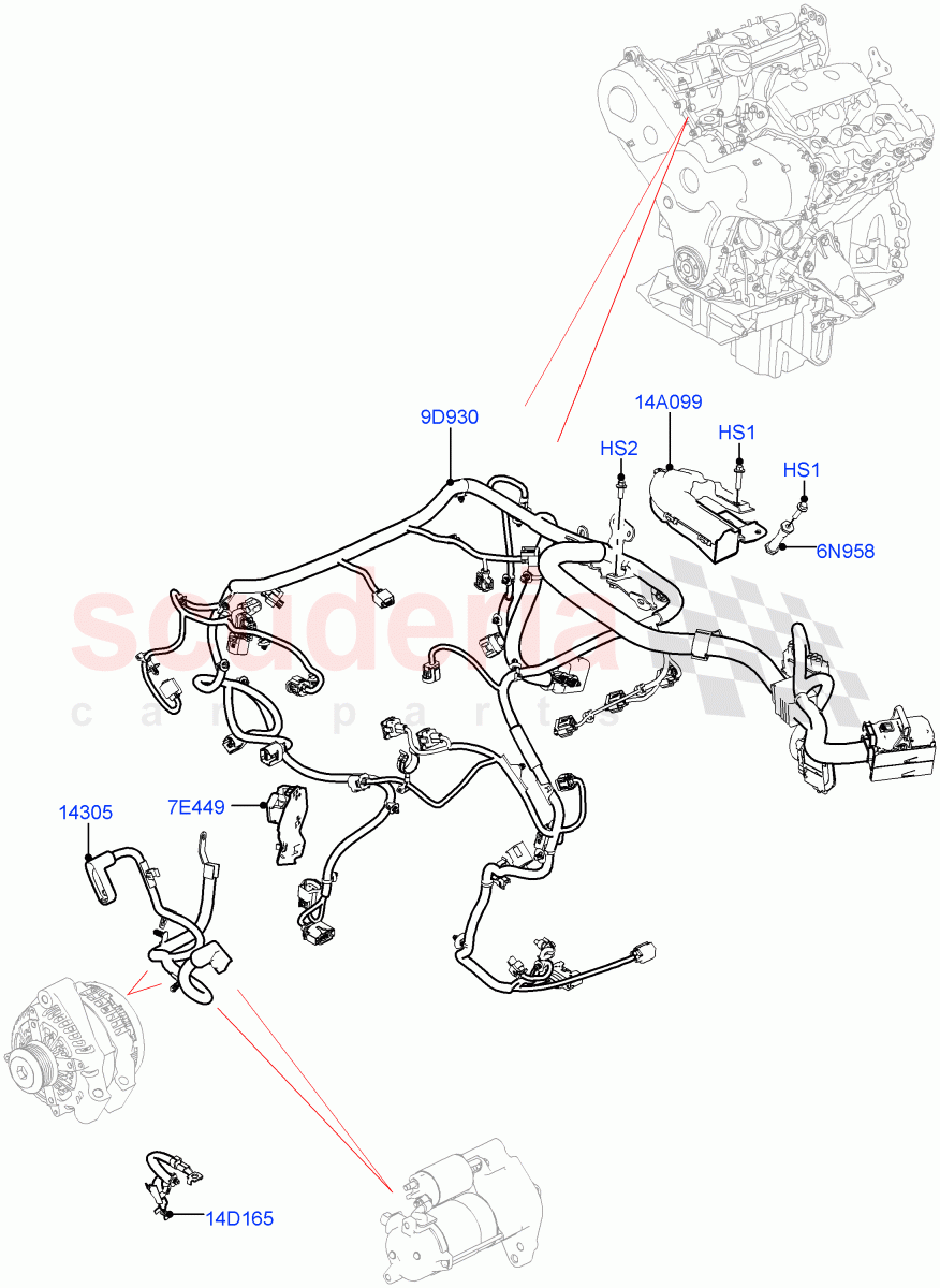 Electrical Wiring - Engine And Dash(3.0 V6 D Gen2 Mono Turbo)((V)FROMFA000001) of Land Rover Land Rover Range Rover (2012-2021) [4.4 DOHC Diesel V8 DITC]