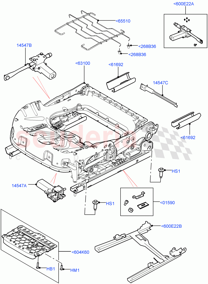 Front Seat Base(Halewood (UK),Seat - Premium) of Land Rover Land Rover Range Rover Evoque (2012-2018) [2.0 Turbo Petrol AJ200P]