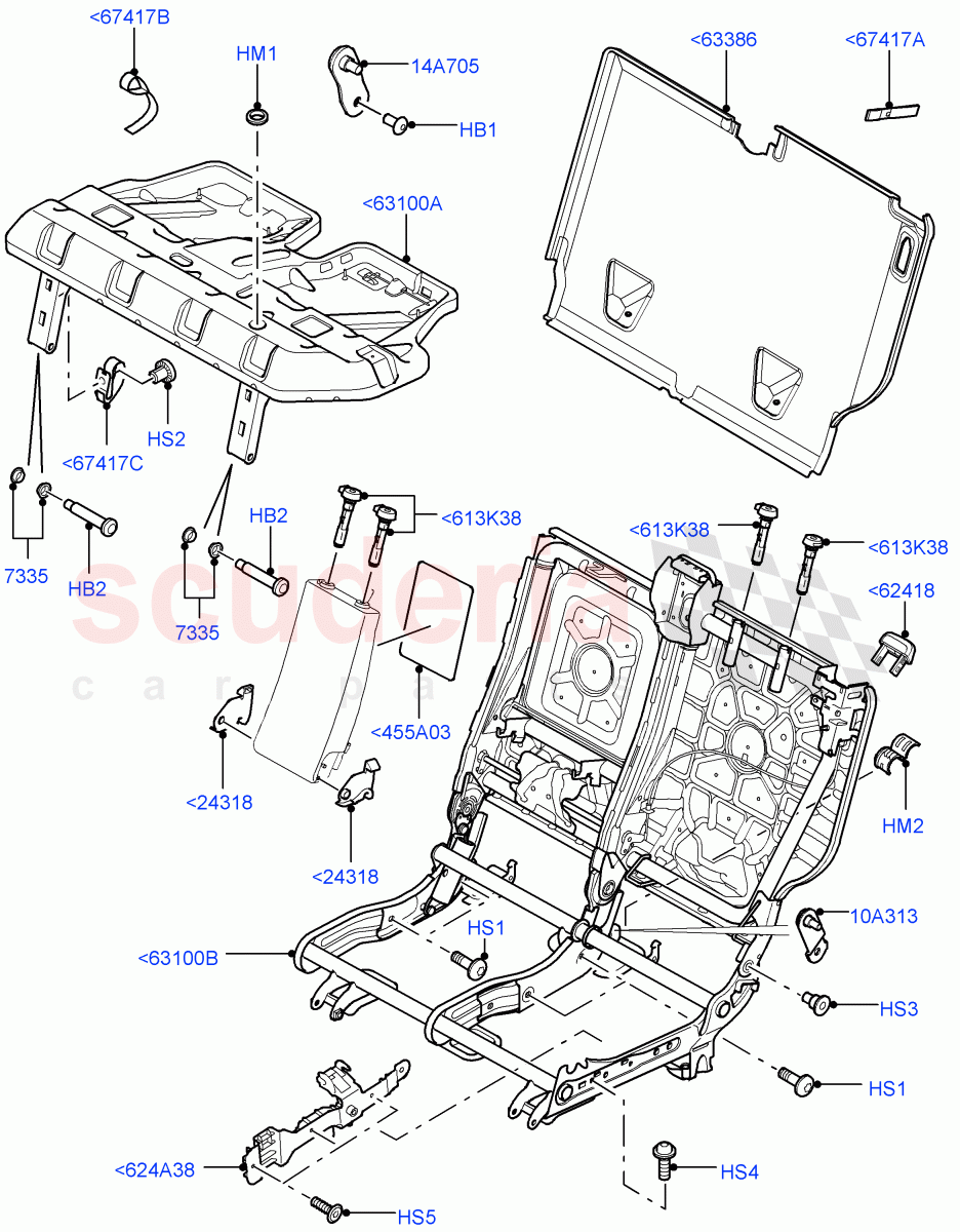 Rear Seat Frame ((V) TO9A999999) of Land Rover Land Rover Range Rover Sport (2005-2009) [4.2 Petrol V8 Supercharged]