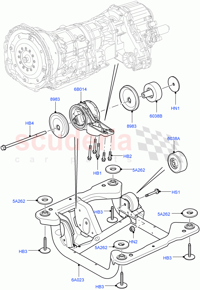 Transmission Mounting((V)FROMAA000001) of Land Rover Land Rover Range Rover (2010-2012) [5.0 OHC SGDI SC V8 Petrol]