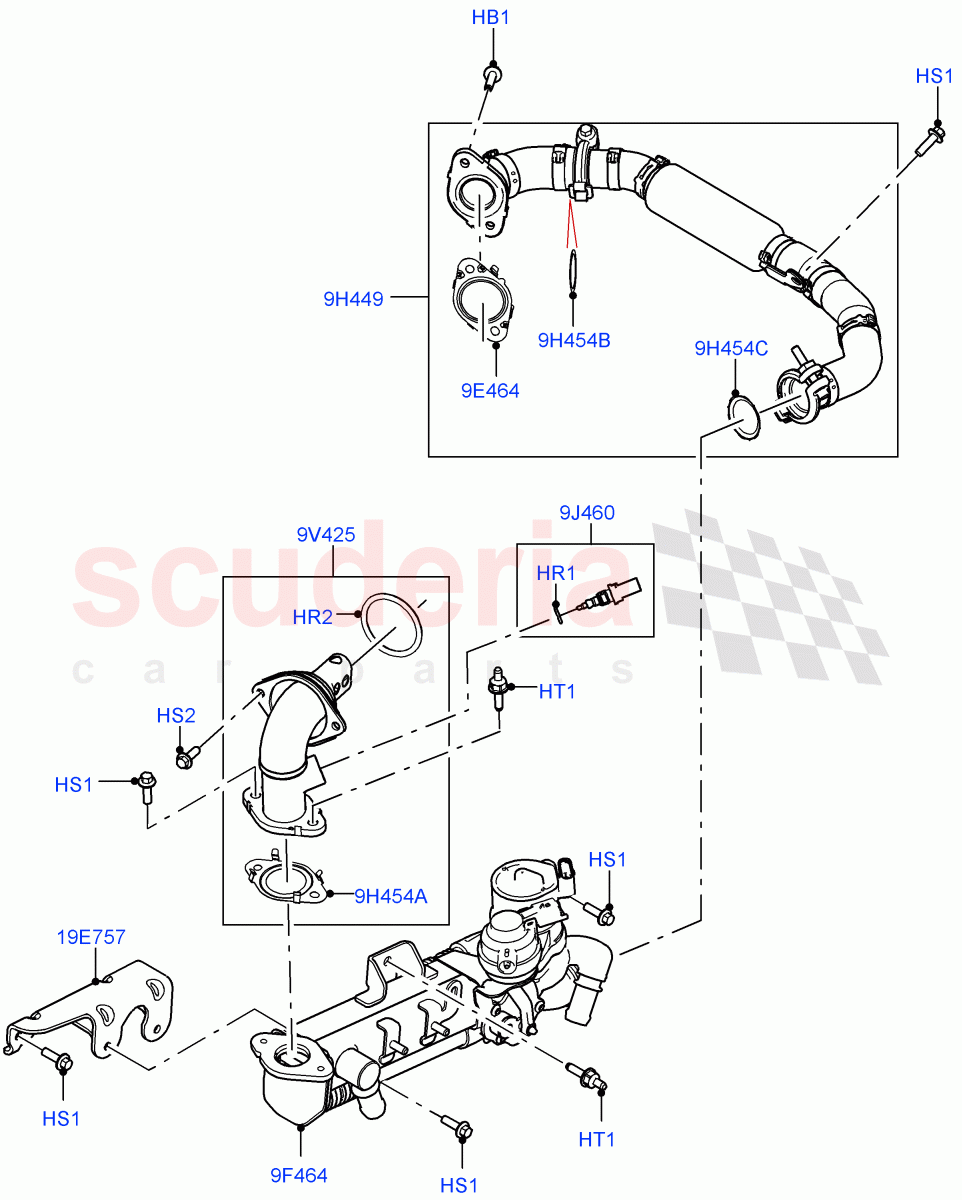 Exhaust Gas Recirculation (LH Side) (3.0L AJ20D6 Diesel High) ((V) FROMLA000001) of Land Rover Land Rover Range Rover Velar (2017+) [3.0 I6 Turbo Diesel AJ20D6]