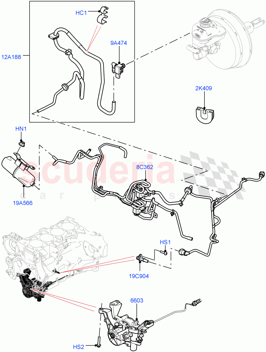 Vacuum Control And Air Injection (Solihull Plant Build) (2.0L I4 DSL HIGH DOHC AJ200, LHD) ((V) FROMHA000001) of Land Rover Land Rover Discovery 5 (2017+) [2.0 Turbo Diesel]