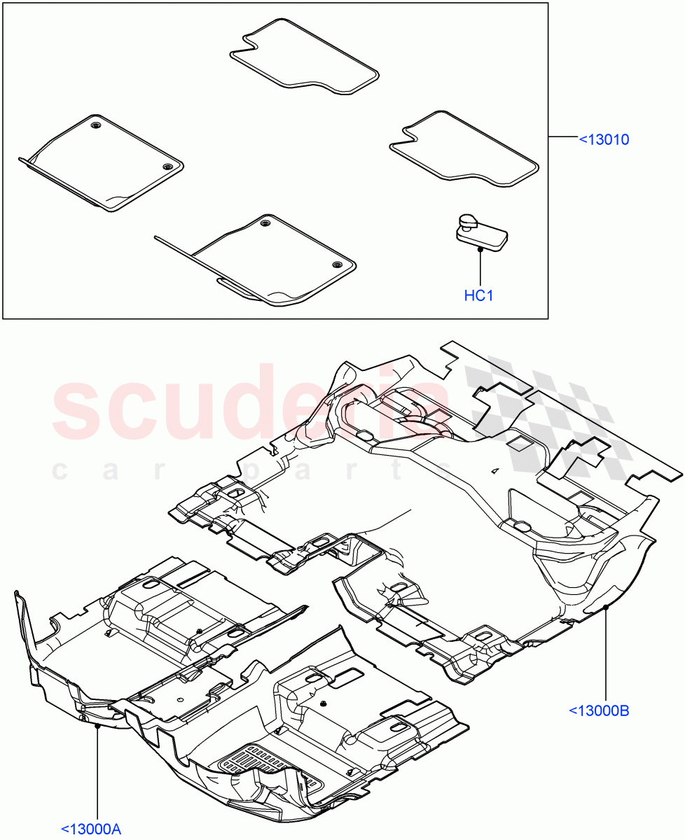 Floor Trim(5 Door,Itatiaia (Brazil))((V)FROMGT000001) of Land Rover Land Rover Range Rover Evoque (2012-2018) [2.0 Turbo Petrol AJ200P]