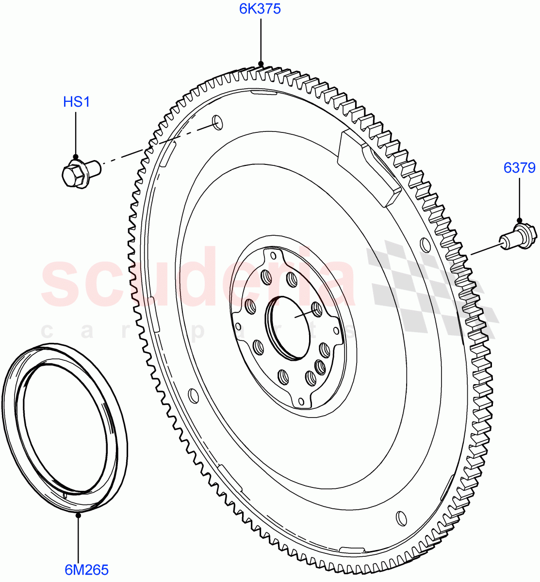 Flywheel(4.4L DOHC DITC V8 Diesel)((V)FROMBA000001) of Land Rover Land Rover Range Rover (2010-2012) [4.4 DOHC Diesel V8 DITC]