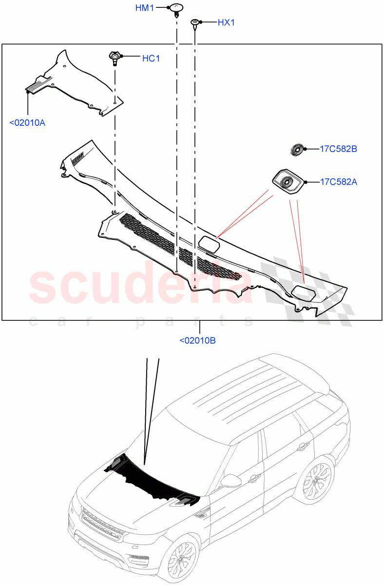 Cowl/Panel And Related Parts of Land Rover Land Rover Range Rover Sport (2014+) [2.0 Turbo Petrol AJ200P]