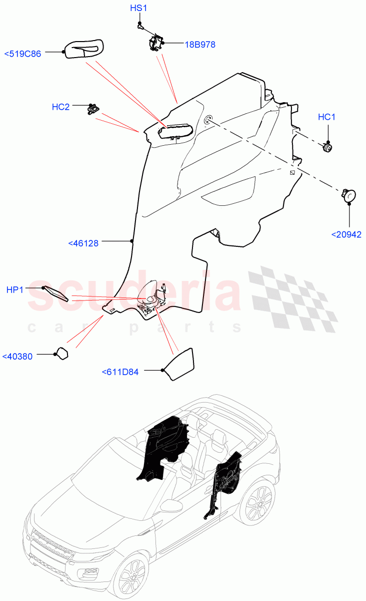 Side Trim(2 Door Convertible,Halewood (UK)) of Land Rover Land Rover Range Rover Evoque (2012-2018) [2.2 Single Turbo Diesel]