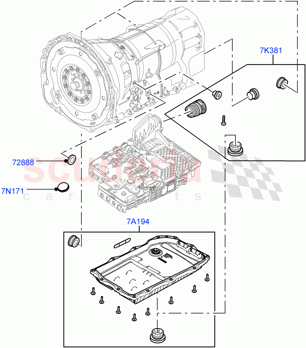 Transmission External Components (Nitra Plant Build) (8 Speed Auto Trans ZF 8HP45) of Land Rover Land Rover Defender (2020+) [3.0 I6 Turbo Diesel AJ20D6]