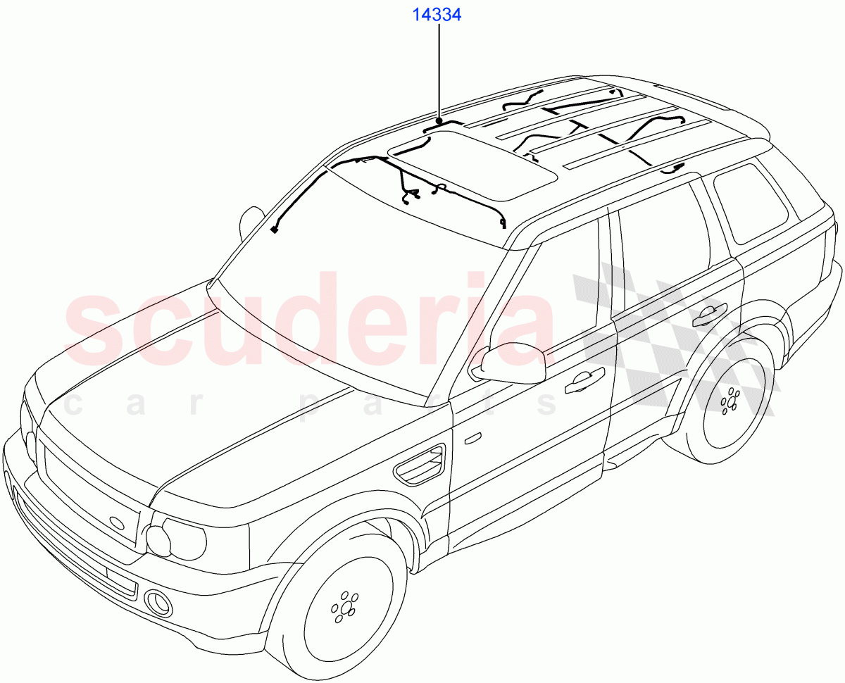 Electrical Wiring - Body And Rear(Roof)((V)FROMAA000001) of Land Rover Land Rover Range Rover Sport (2010-2013) [3.0 Diesel 24V DOHC TC]