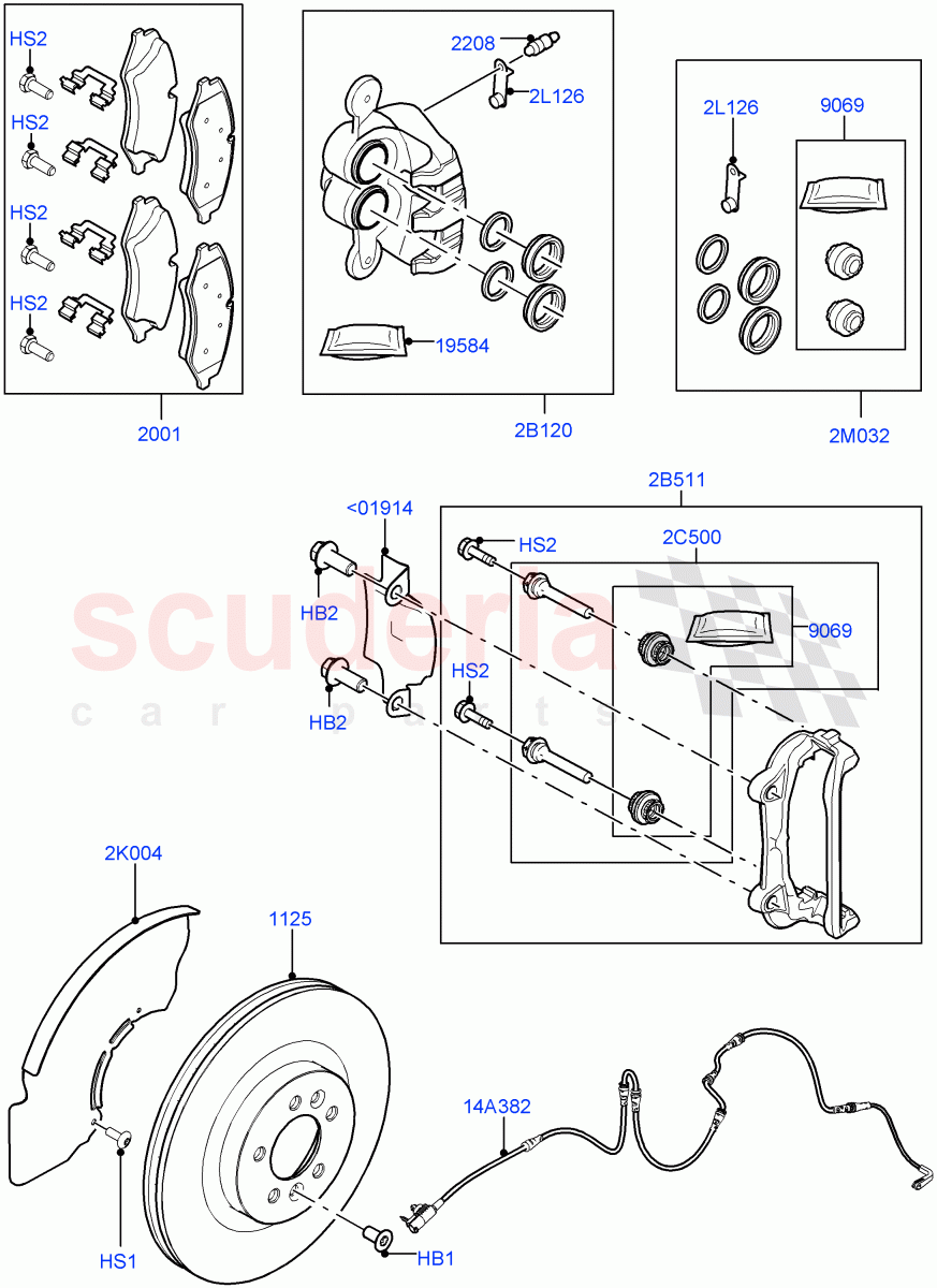 Front Brake Discs And Calipers(Front Disc And Caliper Size 19)((V)FROMGA285153,(V)TOHA999999) of Land Rover Land Rover Range Rover (2012-2021) [4.4 DOHC Diesel V8 DITC]