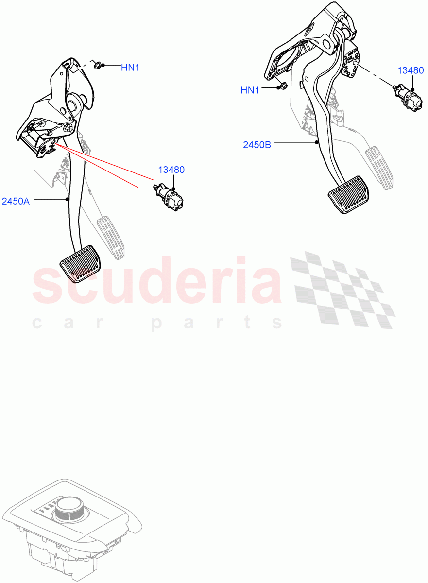 Brake And Clutch Controls(9 Speed Auto Trans 9HP50,Halewood (UK))((V)TOLH999999) of Land Rover Land Rover Range Rover Evoque (2019+) [2.0 Turbo Diesel]