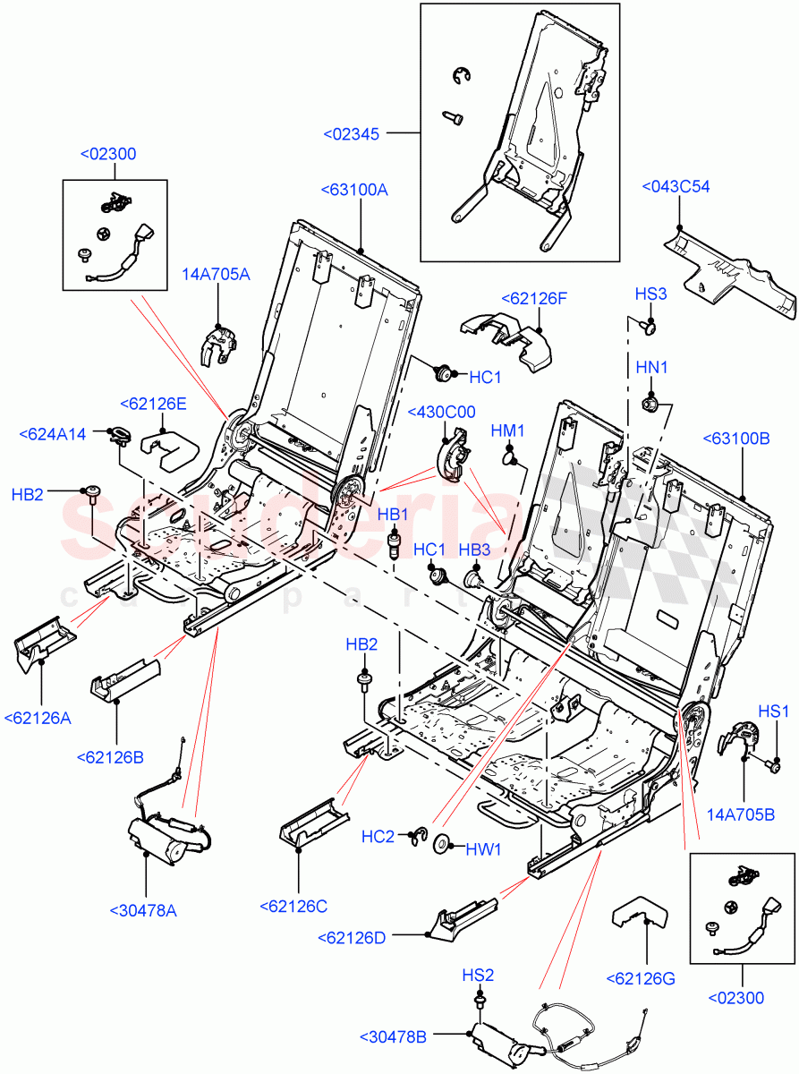 Rear Seat Base(Halewood (UK),60/40 Load Through With Slide)((V)FROMLH000001) of Land Rover Land Rover Discovery Sport (2015+) [2.0 Turbo Petrol GTDI]