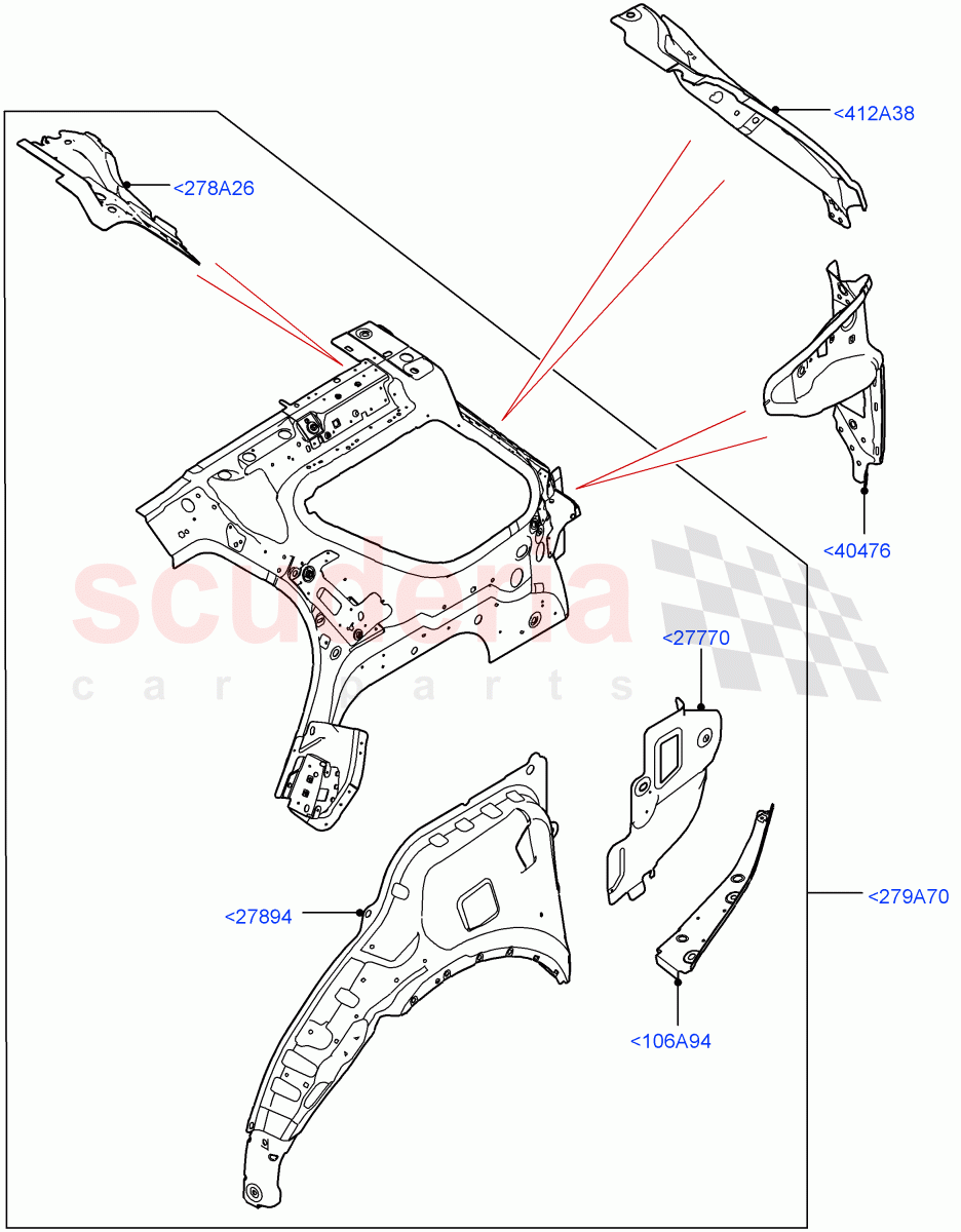 Side Panels - Inner (Solihull Plant Build, Inner - Front, Middle - Rear) ((V) FROMHA000001) of Land Rover Land Rover Discovery 5 (2017+) [3.0 DOHC GDI SC V6 Petrol]