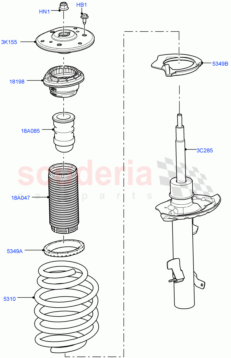 Front Suspension Struts And Springs(Itatiaia (Brazil))((V)FROMGT000001) of Land Rover Land Rover Range Rover Evoque (2012-2018) [2.0 Turbo Petrol AJ200P]