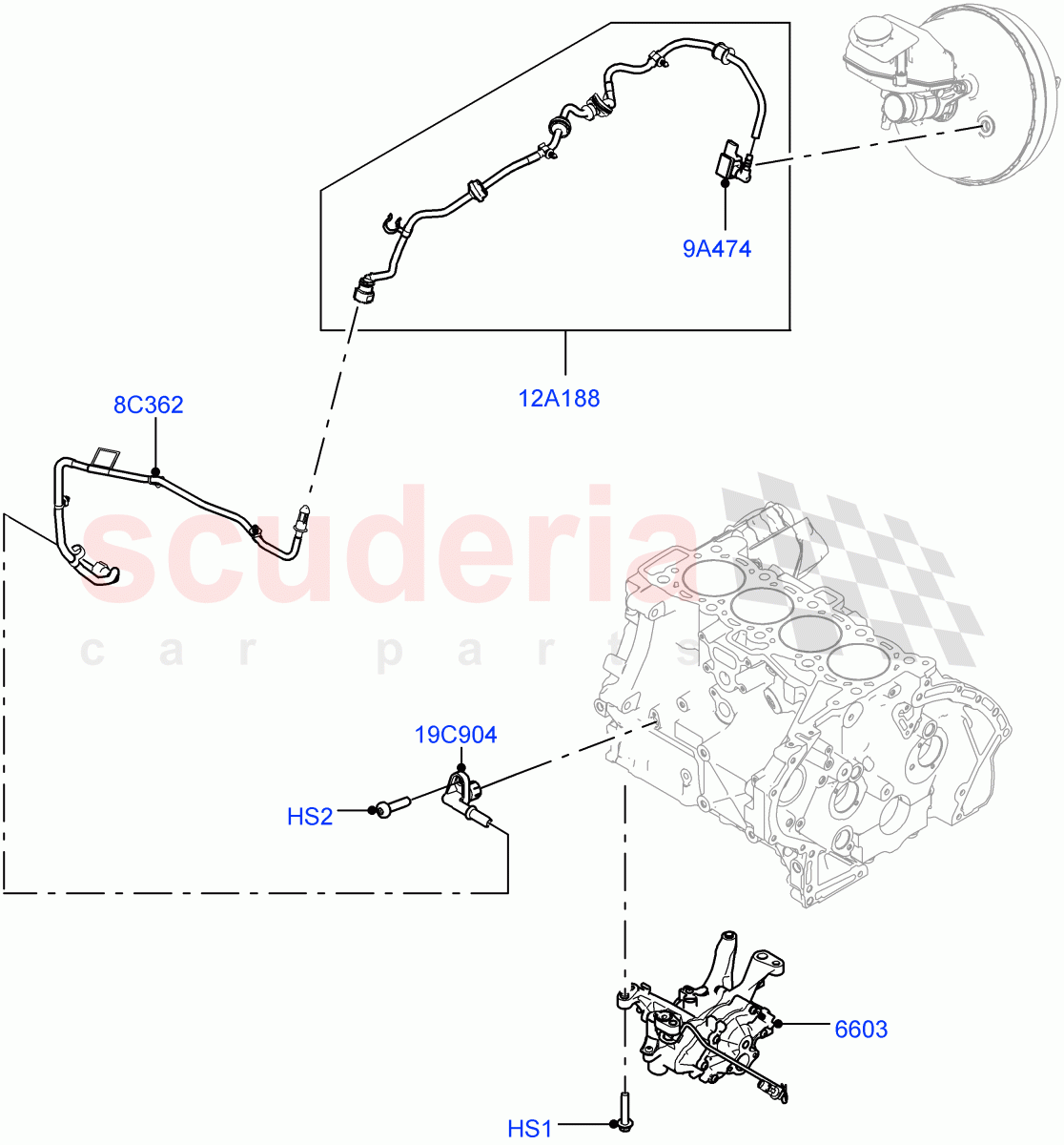 Vacuum Control And Air Injection(2.0L AJ20P4 Petrol Mid PTA,Changsu (China)) of Land Rover Land Rover Range Rover Evoque (2019+) [2.0 Turbo Petrol AJ200P]