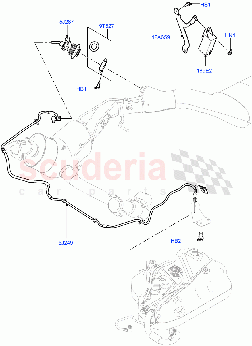 Exhaust Fluid Injection System(Injector and Control Unit)(4.4L DOHC DITC V8 Diesel,With Diesel Exh Fluid Emission Tank)((V)FROMGA000001) of Land Rover Land Rover Range Rover Sport (2014+) [4.4 DOHC Diesel V8 DITC]