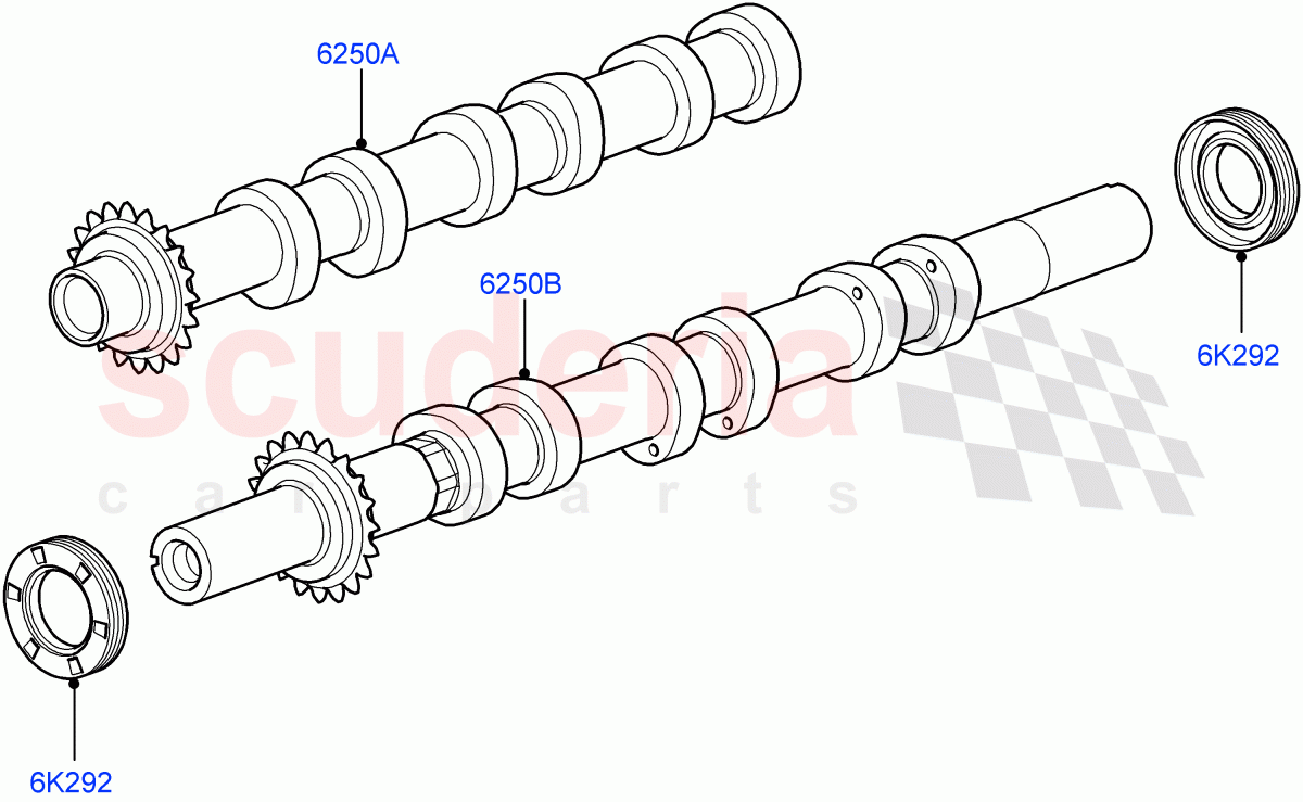 Camshaft(Solihull Plant Build)(3.0 V6 Diesel)((V)FROMAA000001) of Land Rover Land Rover Range Rover Sport (2010-2013) [3.0 Diesel 24V DOHC TC]