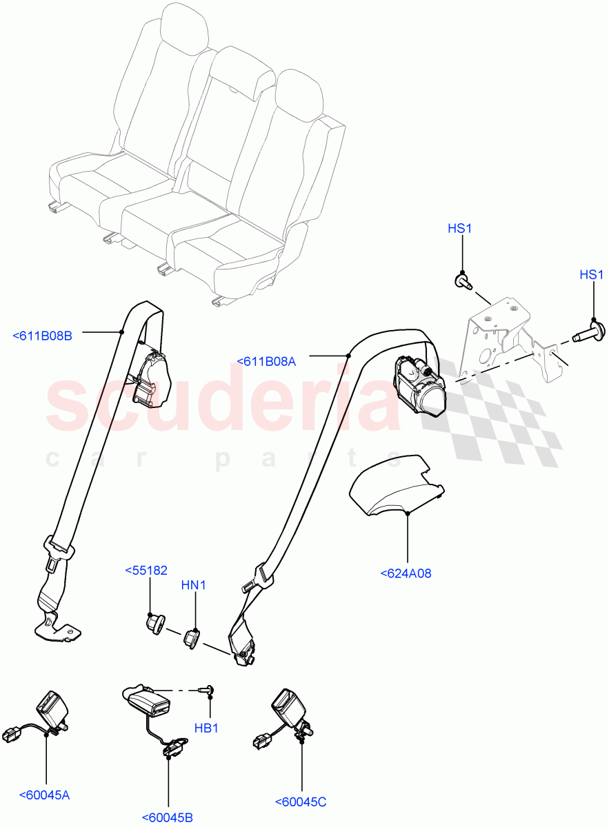 Rear Seat Belts of Land Rover Land Rover Range Rover Sport (2014+) [2.0 Turbo Diesel]