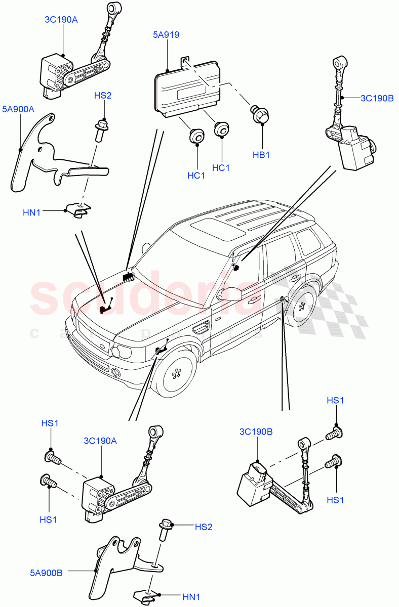 Air Suspension Controls/Electrics ((V) FROMAA000001) of Land Rover Land Rover Range Rover Sport (2010-2013) [5.0 OHC SGDI SC V8 Petrol]