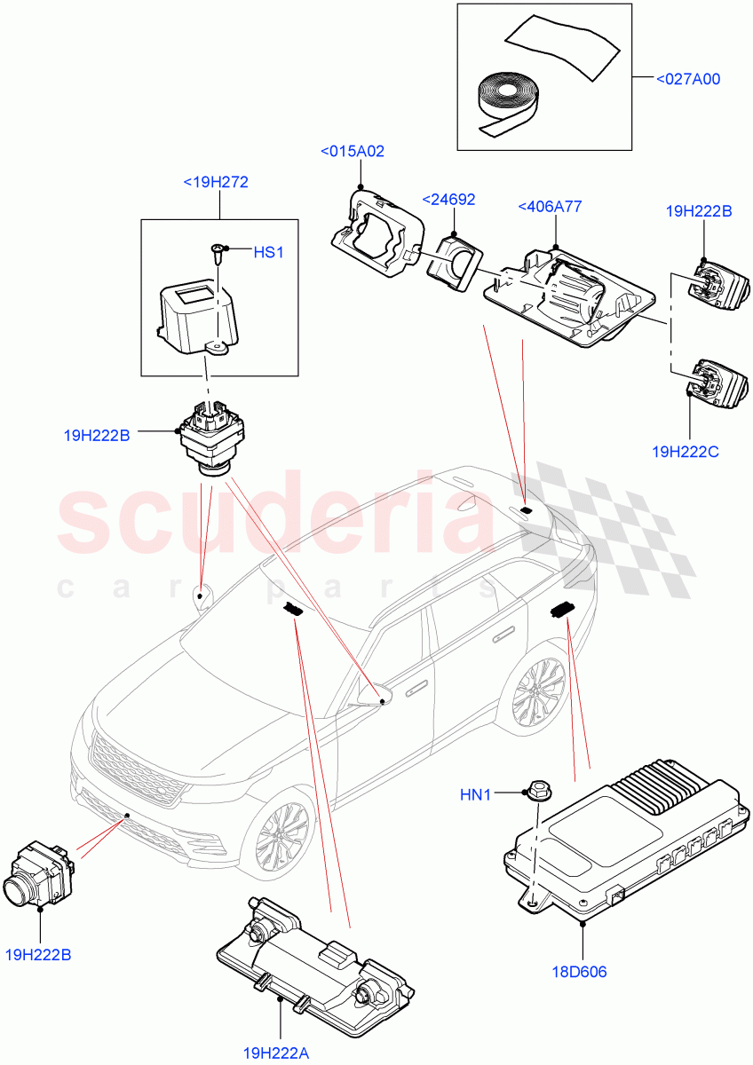 Camera Equipment((V)TOLA999999) of Land Rover Land Rover Range Rover Velar (2017+) [2.0 Turbo Petrol AJ200P]