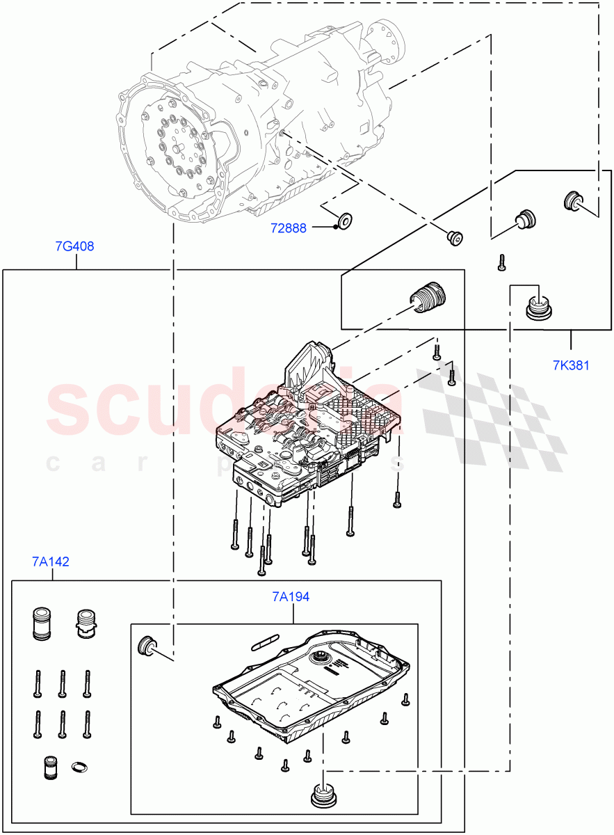 Valve Body - Main Control & Servo's(Nitra Plant Build)(3.0L AJ20P6 Petrol High,8 Speed Auto Trans ZF 8HP76,3.0L AJ20D6 Diesel High) of Land Rover Land Rover Defender (2020+) [2.0 Turbo Petrol AJ200P]