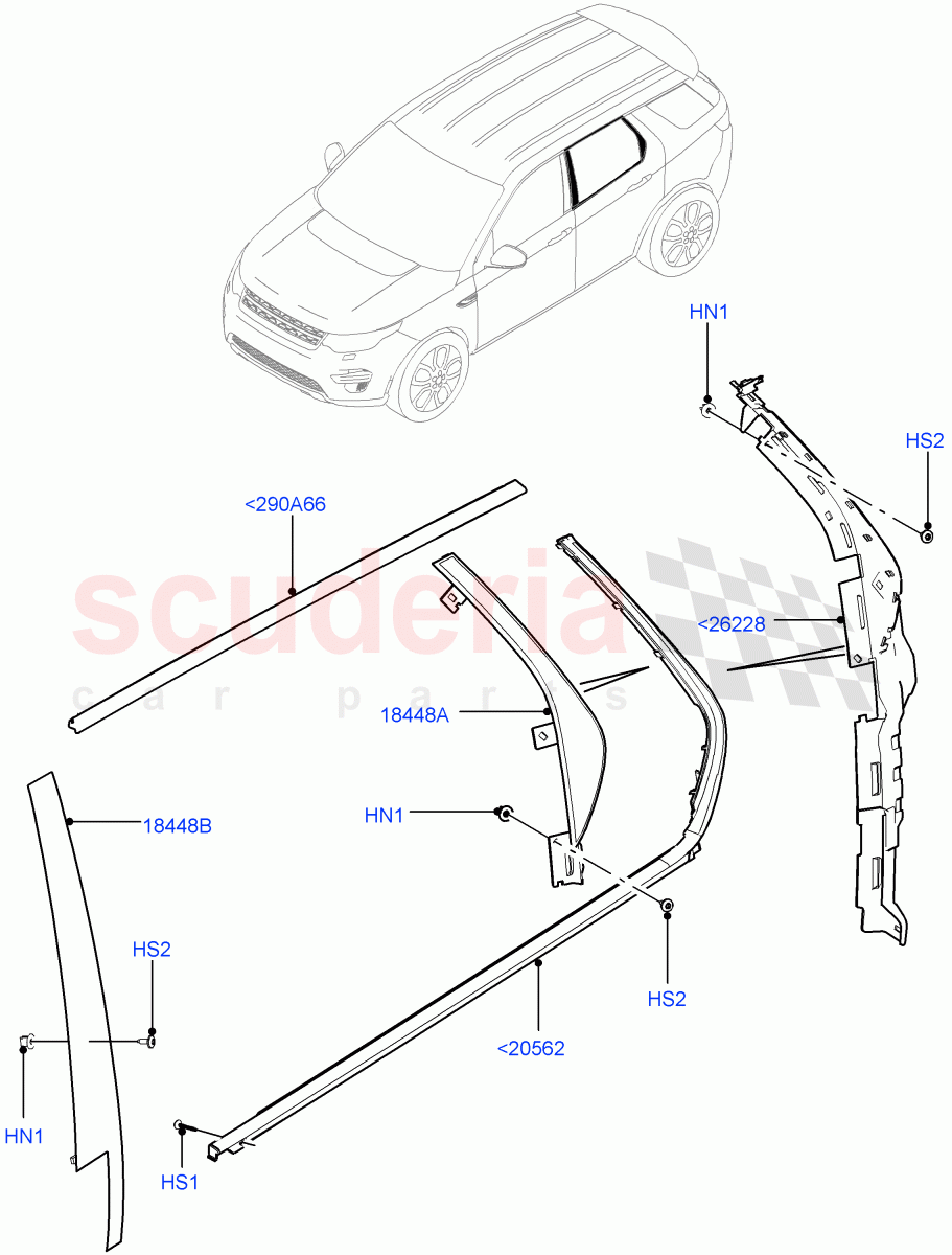 Rear Doors, Hinges & Weatherstrips (Finishers) (Changsu (China)) ((V) FROMFG000001) of Land Rover Land Rover Discovery Sport (2015+) [2.2 Single Turbo Diesel]