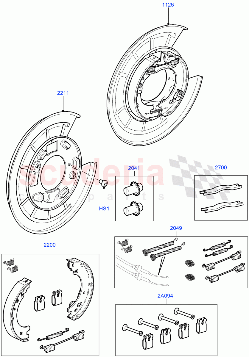 Parking Brake(Brake Shoes)((V)FROMBA701292) of Land Rover Land Rover Range Rover Sport (2010-2013) [3.0 Diesel 24V DOHC TC]