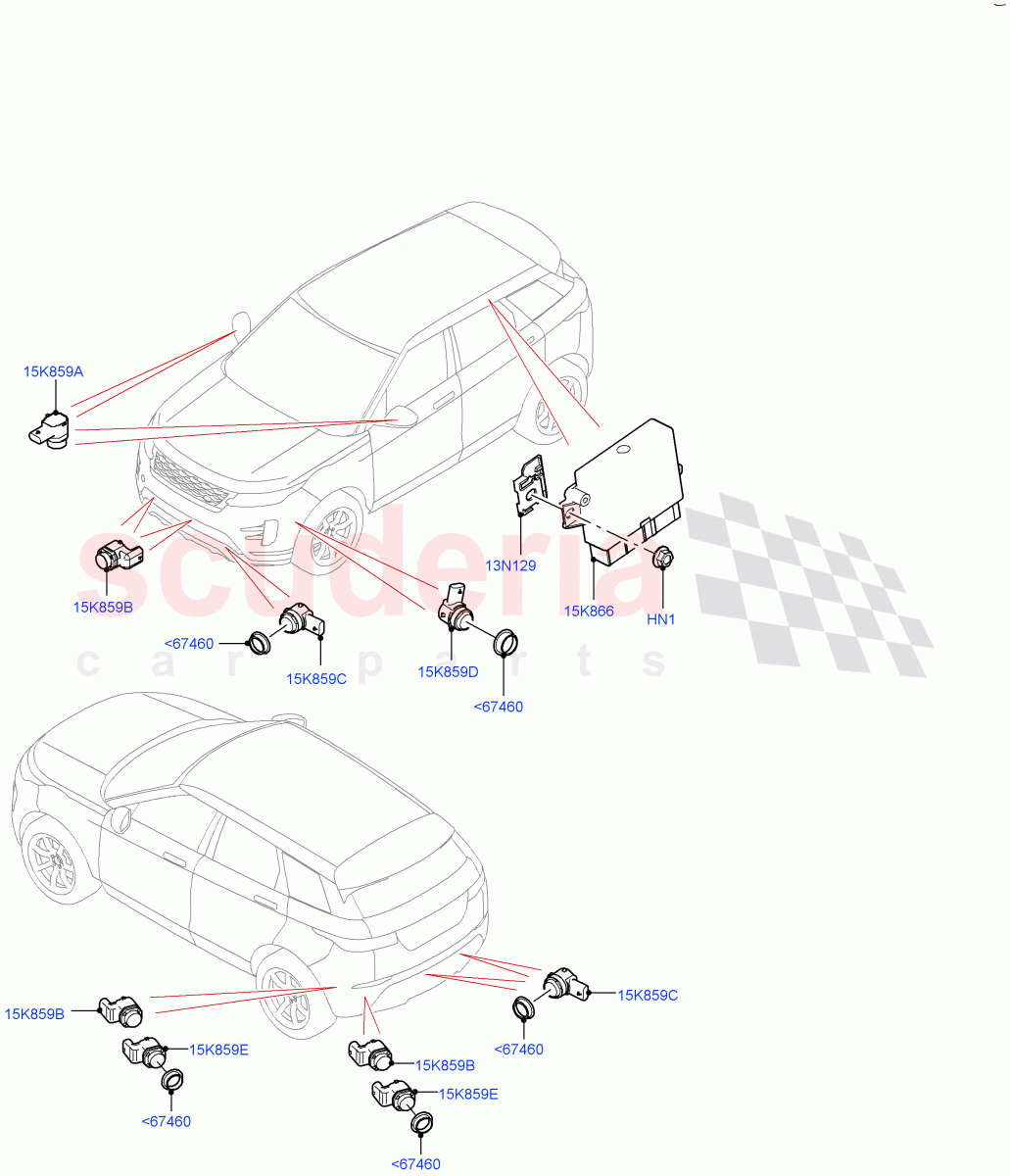 Parking Distance Control(Halewood (UK))((V)TOLH999999) of Land Rover Land Rover Range Rover Evoque (2019+) [1.5 I3 Turbo Petrol AJ20P3]