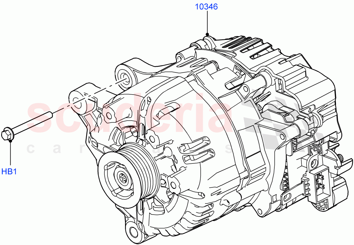 Alternator And Mountings(Electric Engine Battery-MHEV)((V)FROMKA000001) of Land Rover Land Rover Range Rover Sport (2014+) [2.0 Turbo Petrol AJ200P]