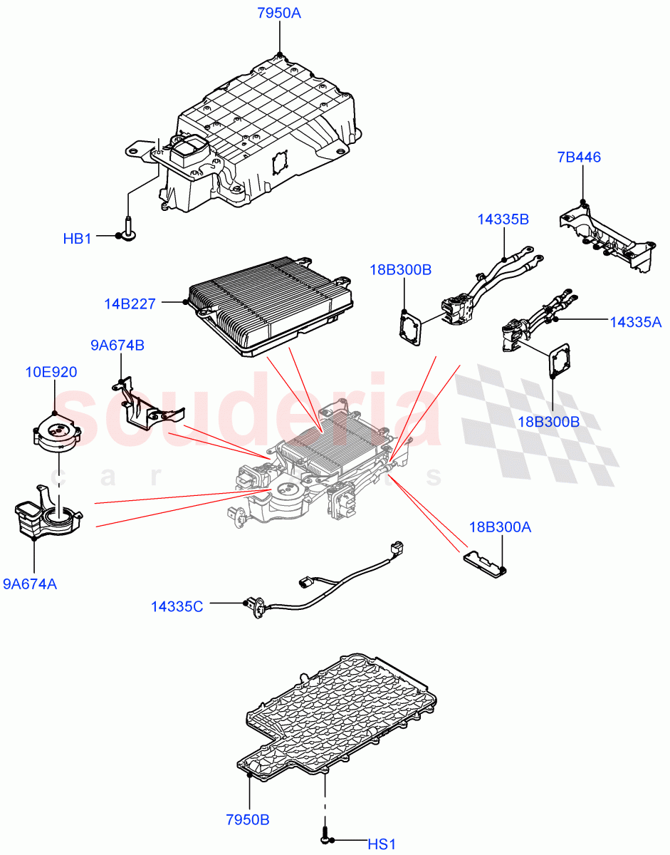 Hybrid Electrical Modules(MHEV Converter, Cooling Duct And Fans)(Electric Engine Battery-MHEV) of Land Rover Land Rover Range Rover Sport (2014+) [3.0 Diesel 24V DOHC TC]