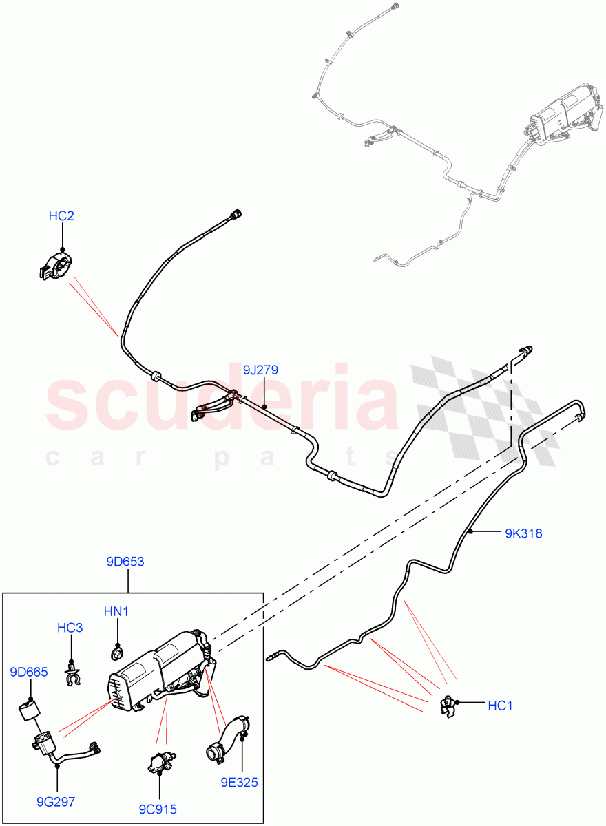 Fuel Lines (Rear) (3.0L DOHC GDI SC V6 PETROL, Pet Tank With Leak Det - Lrg Filter, Petrol Tank With Leak Detection) ((V) FROMKA000001) of Land Rover Land Rover Range Rover (2012-2021) [3.0 DOHC GDI SC V6 Petrol]