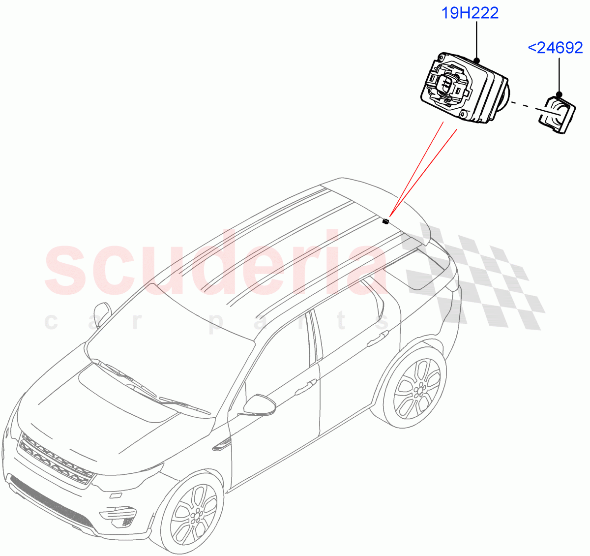 Camera Equipment(Halewood (UK),Rear View Camera-Fixed)((V)FROMMH000001) of Land Rover Land Rover Discovery Sport (2015+) [2.0 Turbo Diesel]