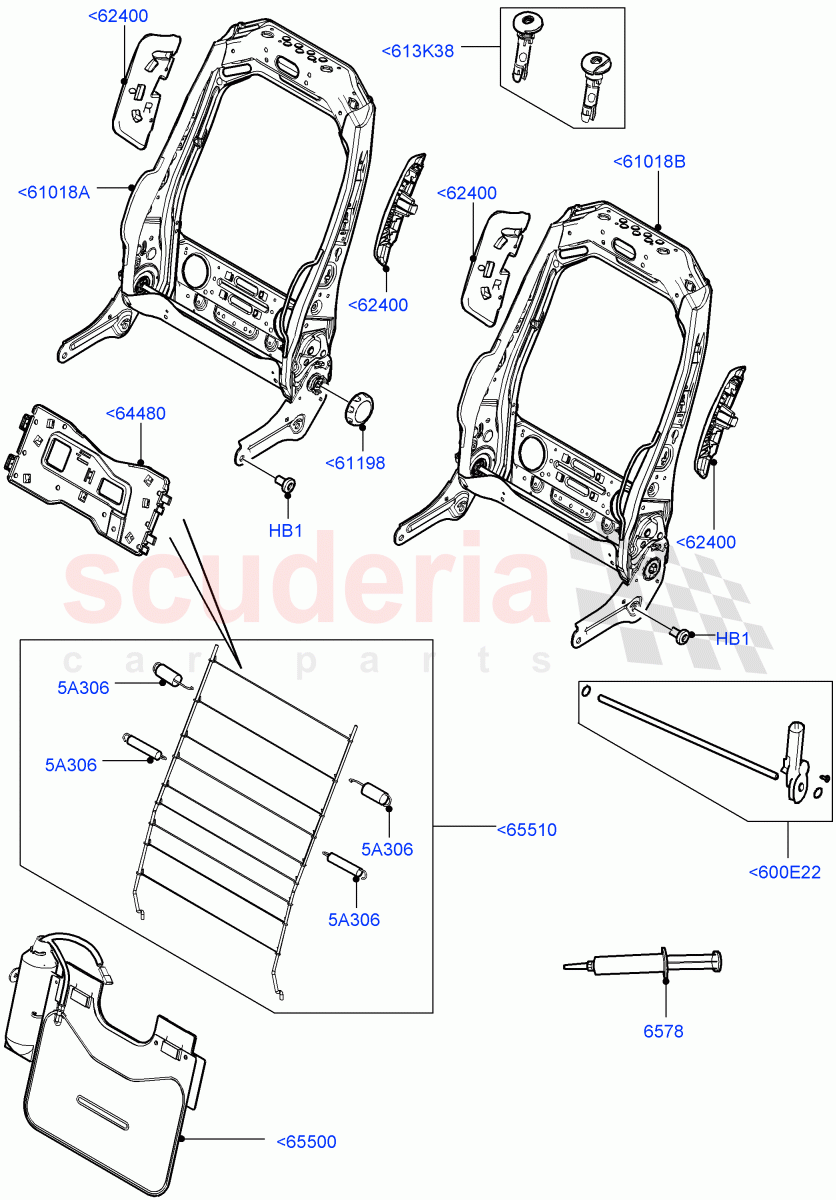 Front Seat Back(5 Door,Halewood (UK),Seat - Standard) of Land Rover Land Rover Range Rover Evoque (2012-2018) [2.0 Turbo Petrol AJ200P]