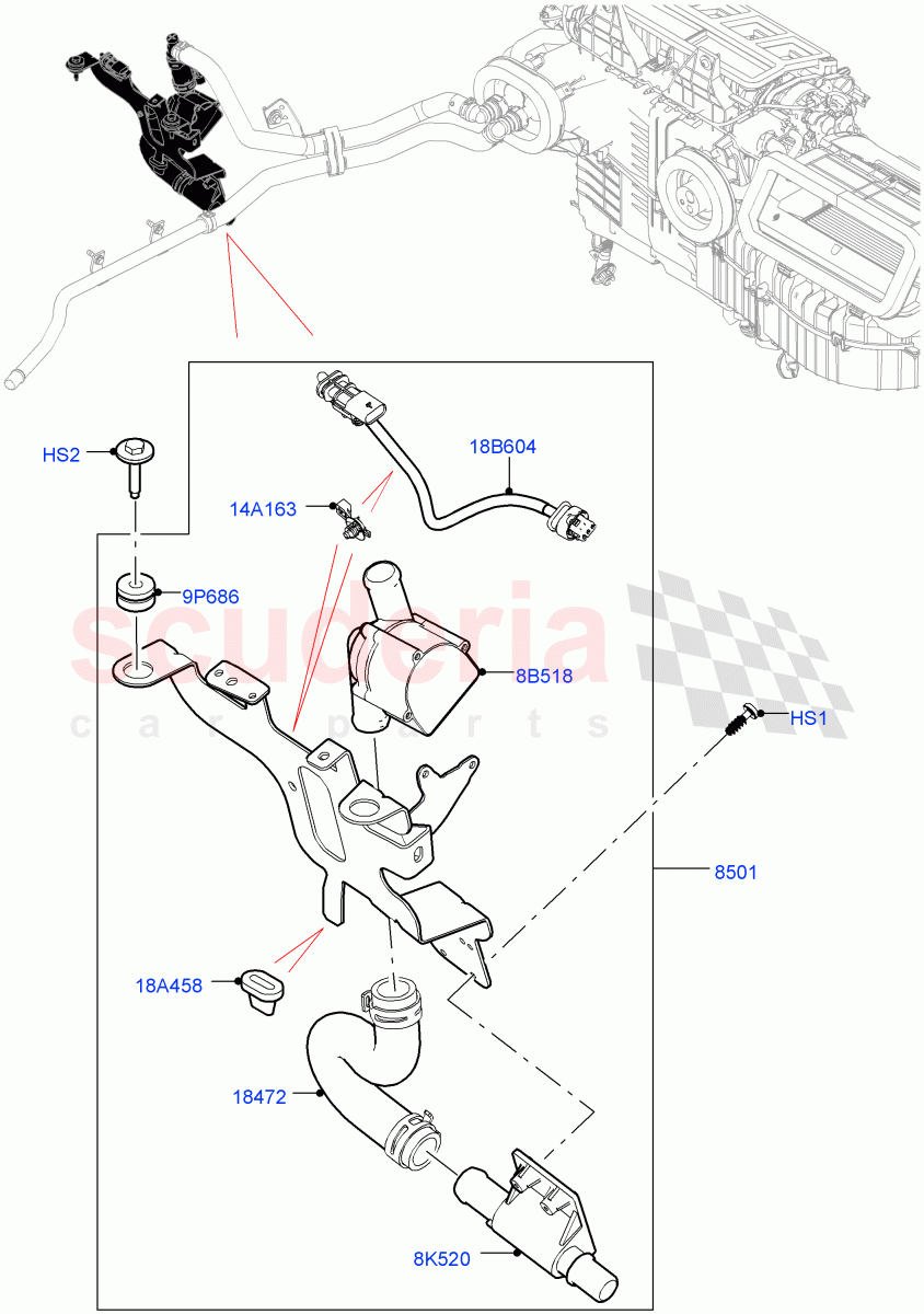 Auxiliary Circulation Coolant Pump(5.0 Petrol AJ133 DOHC CDA)((V)FROMM2000001) of Land Rover Land Rover Defender (2020+) [2.0 Turbo Diesel]