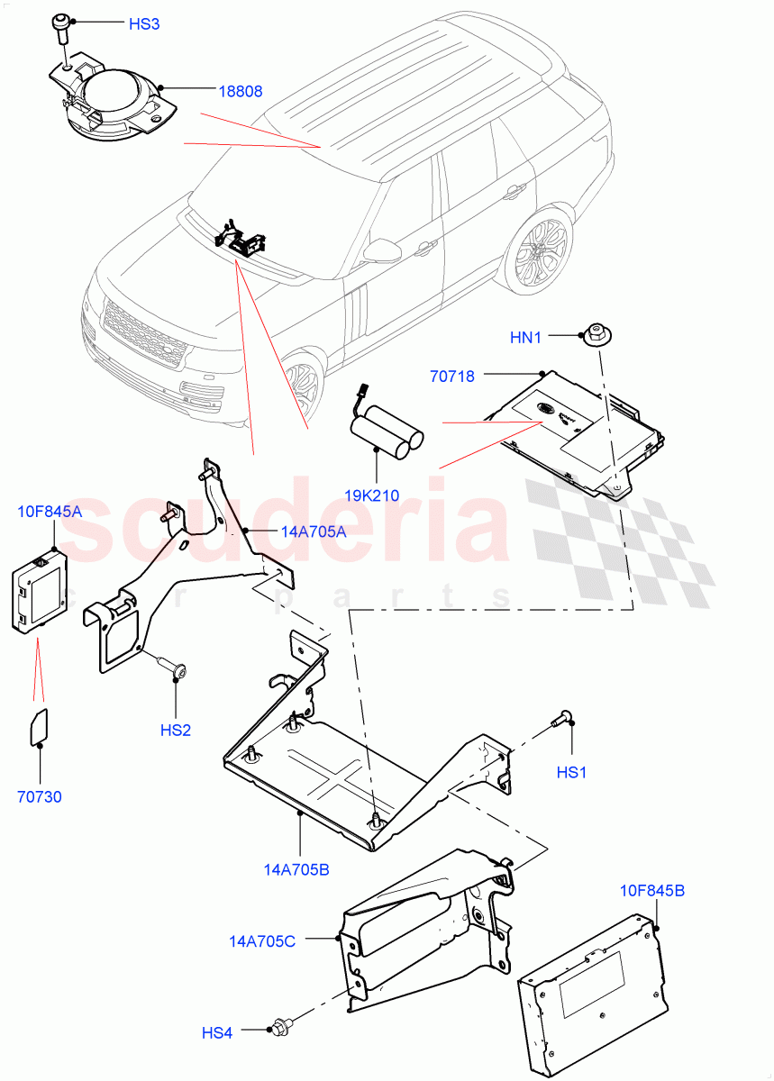 Telematics(Telematics Control Unit)((V)FROMEA000001,(V)TOGA999999) of Land Rover Land Rover Range Rover (2012-2021) [3.0 DOHC GDI SC V6 Petrol]