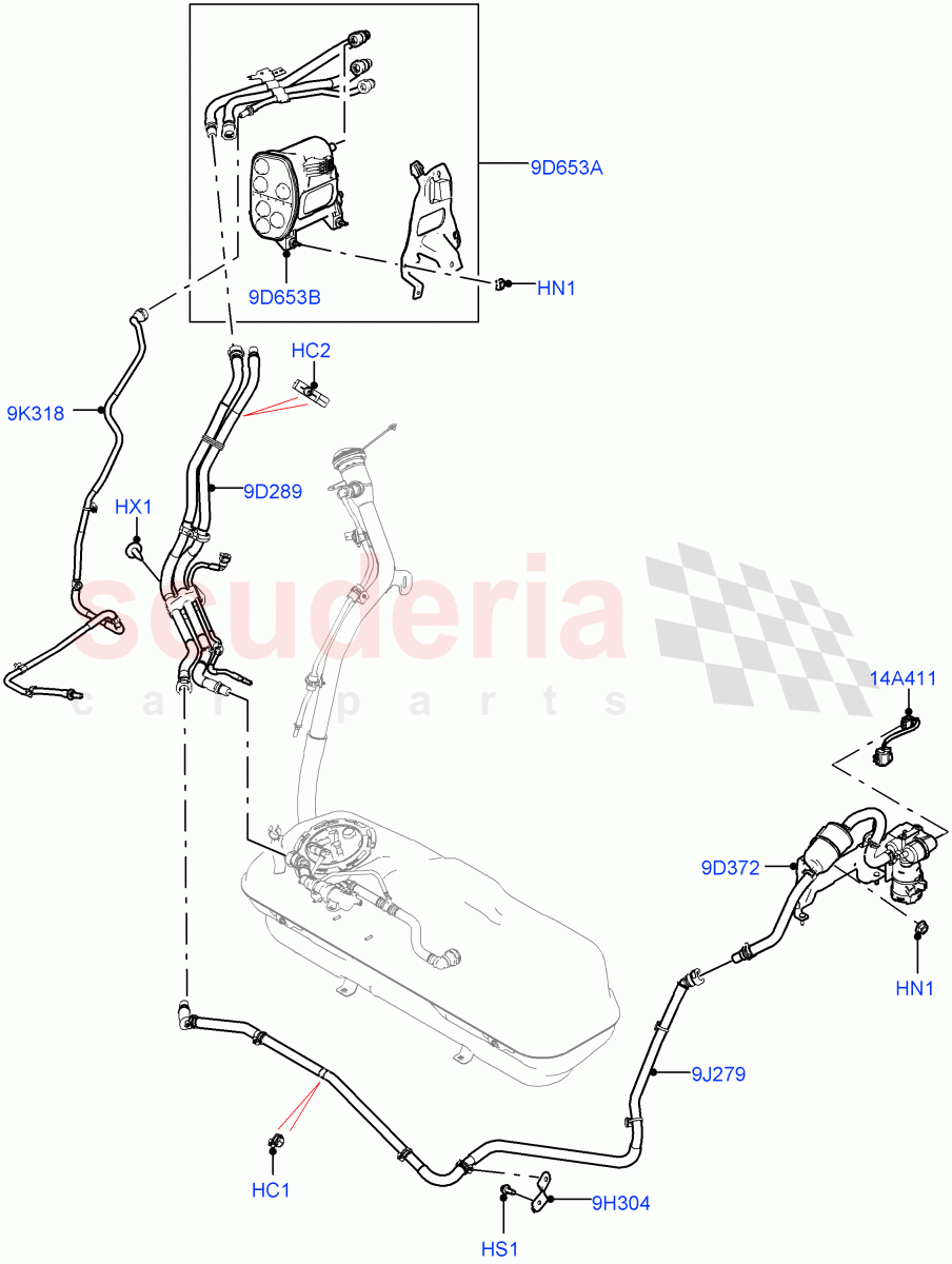 Carbon Canister(1.5L AJ20P3 Petrol High PHEV,Halewood (UK),Tank PHEV)((V)FROMLH000001) of Land Rover Land Rover Range Rover Evoque (2019+) [1.5 I3 Turbo Petrol AJ20P3]