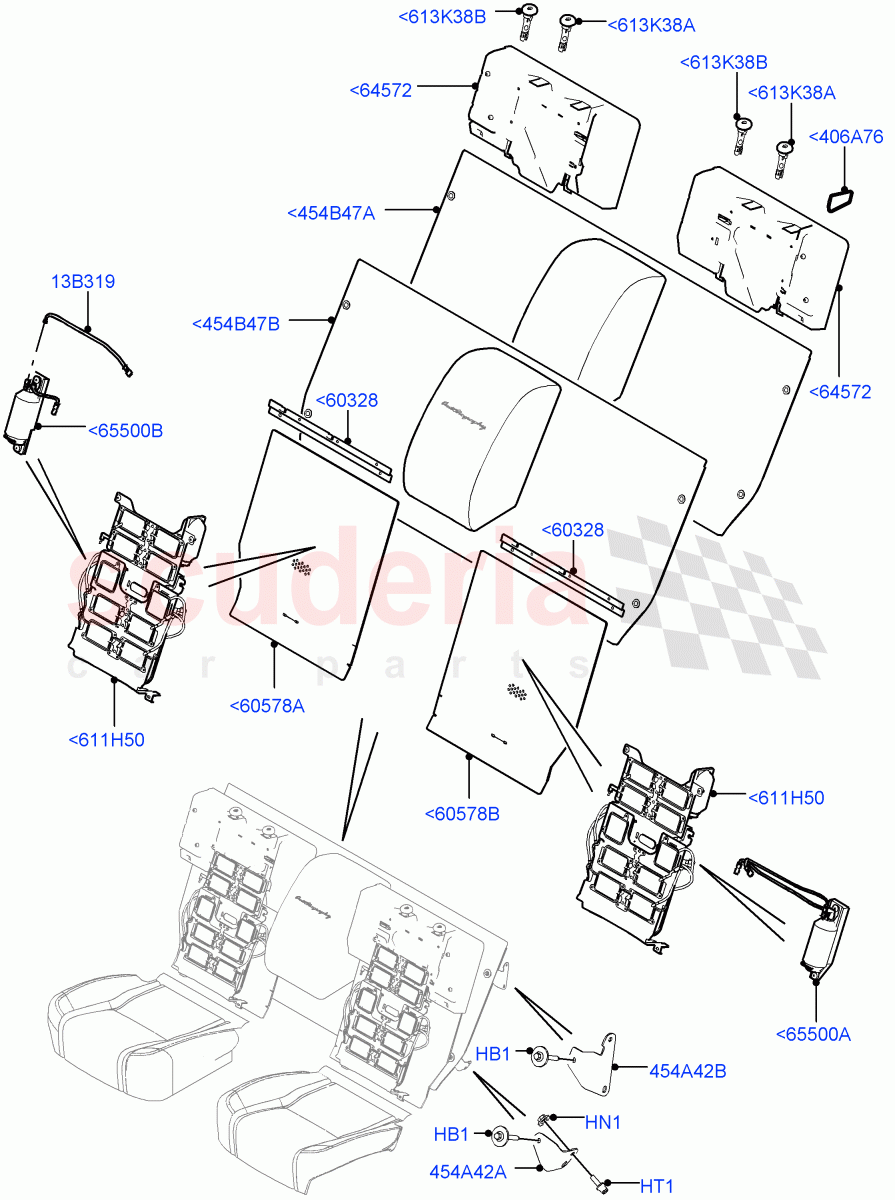 Rear Seat Back (With 40/40 Split Individual Rr Seat) of Land Rover Land Rover Range Rover (2012-2021) [3.0 Diesel 24V DOHC TC]