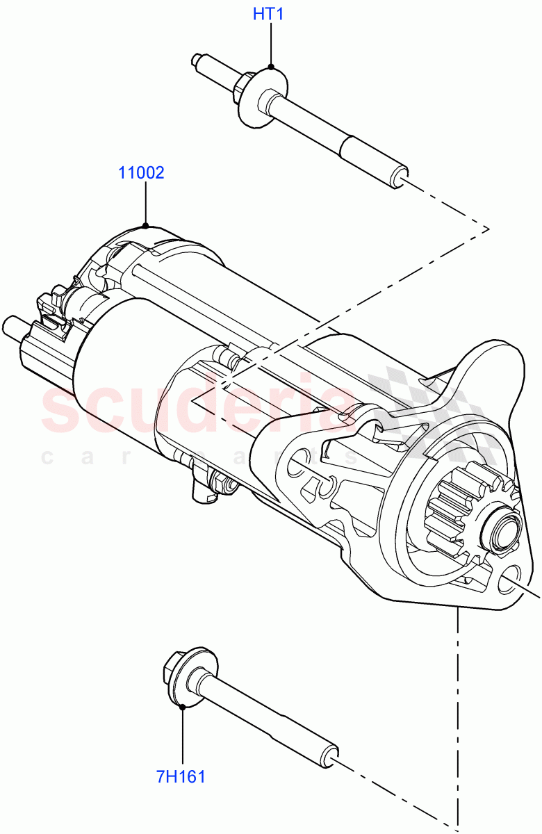 Starter Motor(1.5L AJ20P3 Petrol High,8 Speed Automatic Trans 8G30,Changsu (China),1.5L AJ20P3 Petrol High PHEV) of Land Rover Land Rover Range Rover Evoque (2019+) [1.5 I3 Turbo Petrol AJ20P3]